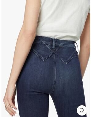MOTHER The Blade Swooner High Rise Skinny Jeans Dark Blue Path to Paradise 24